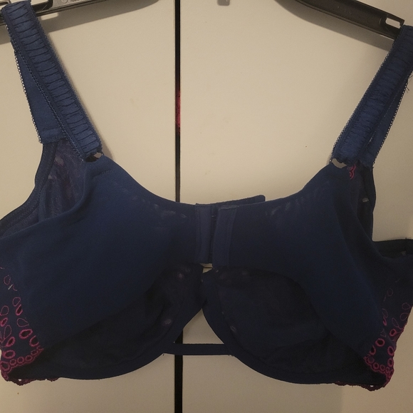 Paramour Navy & Pink Full Figure Bra. 40DDD - Picture 4 of 7